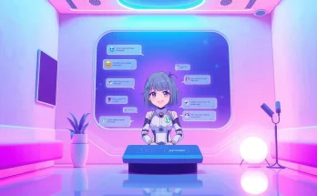 Engaging NSFW AI chat scene showcasing an interactive character experience in a vibrant digital environment.