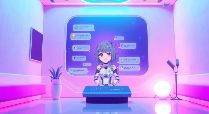 Engaging NSFW AI chat scene showcasing an interactive character experience in a vibrant digital environment.