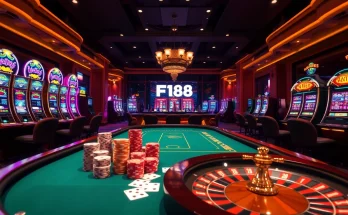 Experience exhilarating gameplay at F168 with vibrant casino tables and thrilling slot machines.